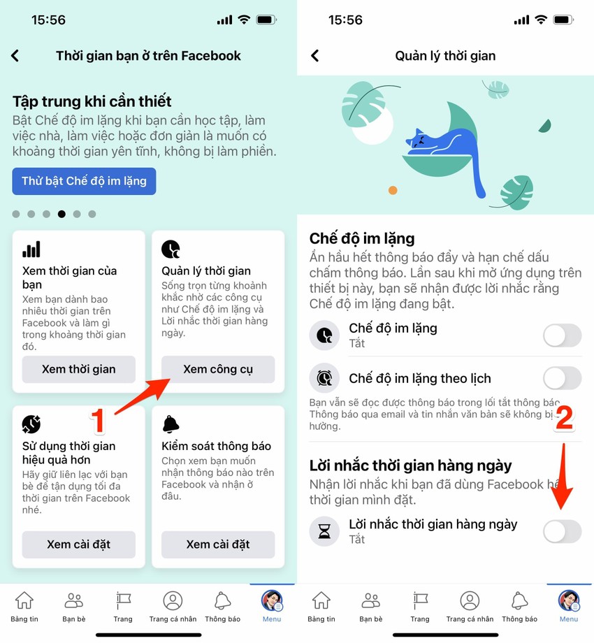 Theo dõi thời gian sử dụng Facebook